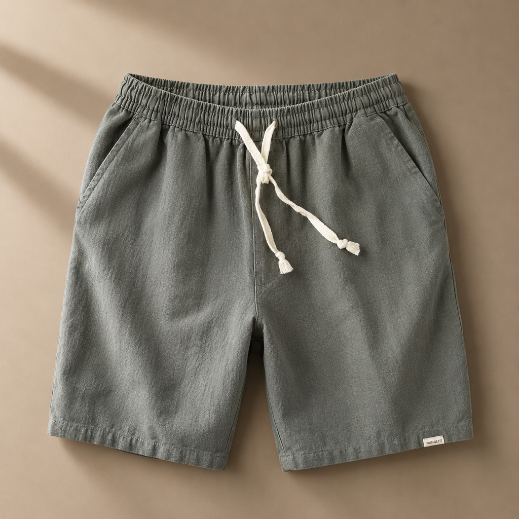 Giovanni Men's Linen Blend Shorts – Drawstring Tailored Summer Shorts
