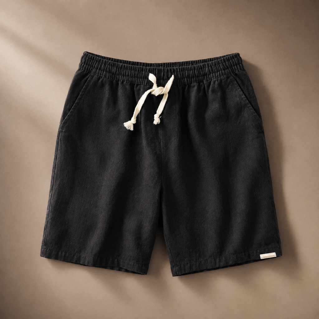 Giovanni Men's Linen Blend Shorts – Drawstring Tailored Summer Shorts