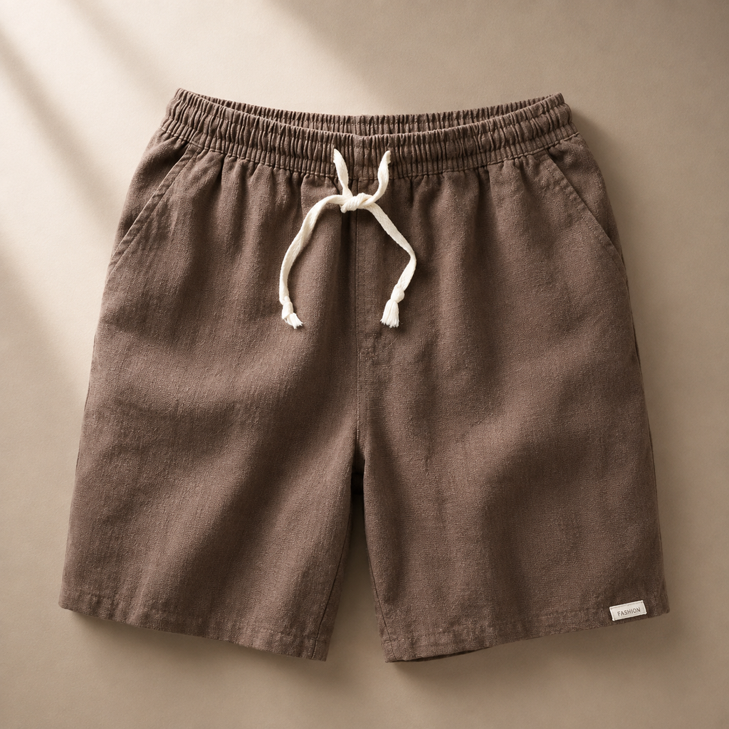 Giovanni Men's Linen Blend Shorts – Drawstring Tailored Summer Shorts