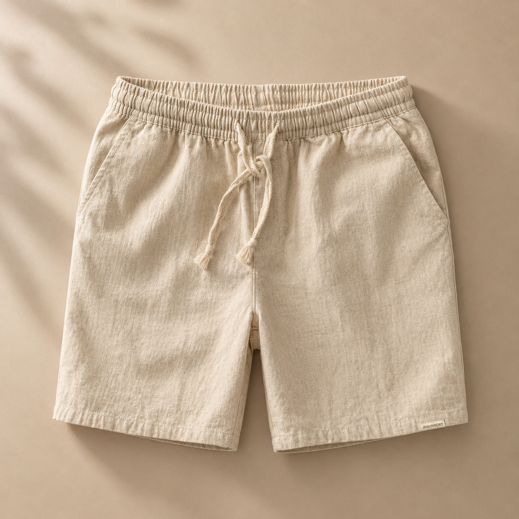 Giovanni Men's Linen Blend Shorts – Drawstring Tailored Summer Shorts