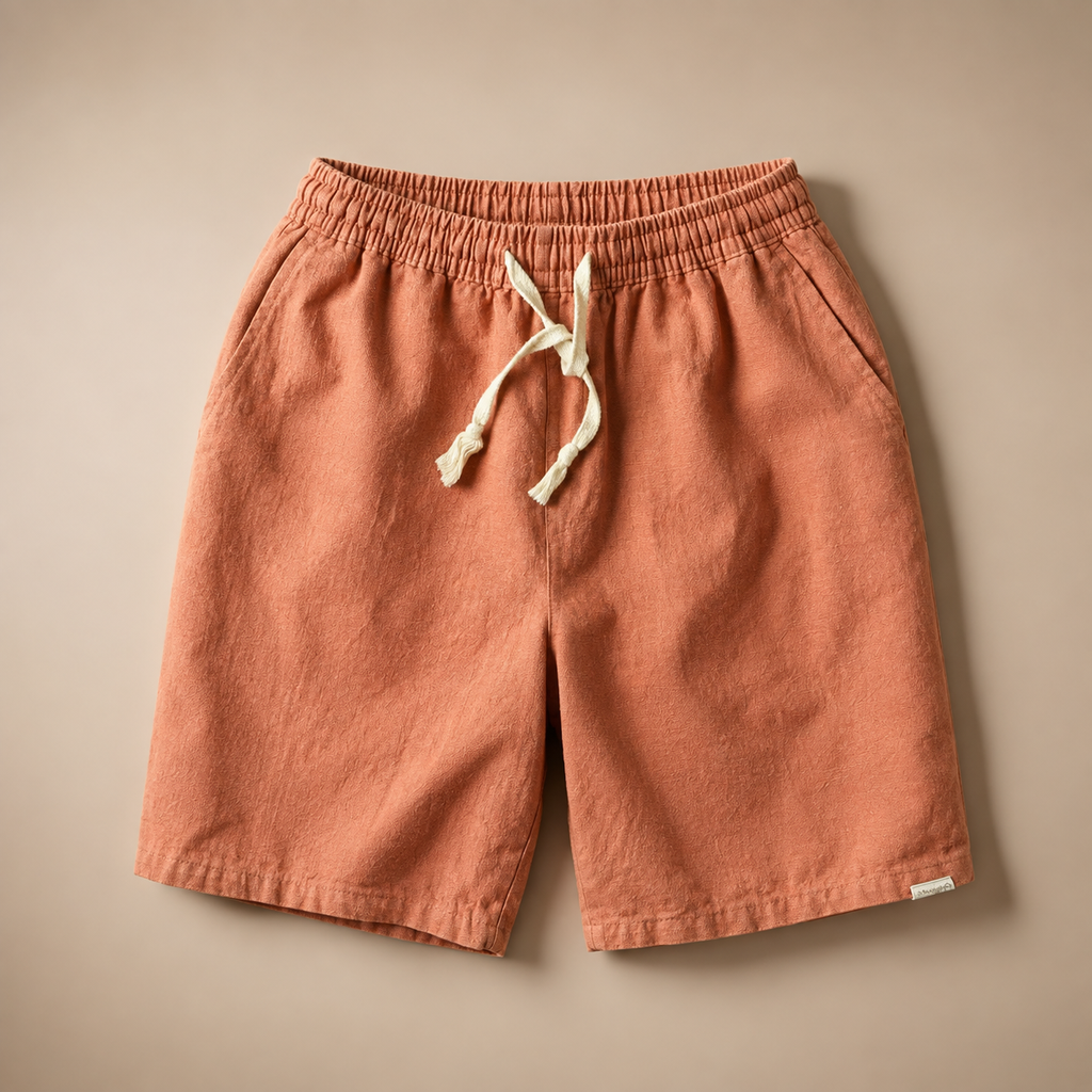 Giovanni Men's Linen Blend Shorts – Drawstring Tailored Summer Shorts
