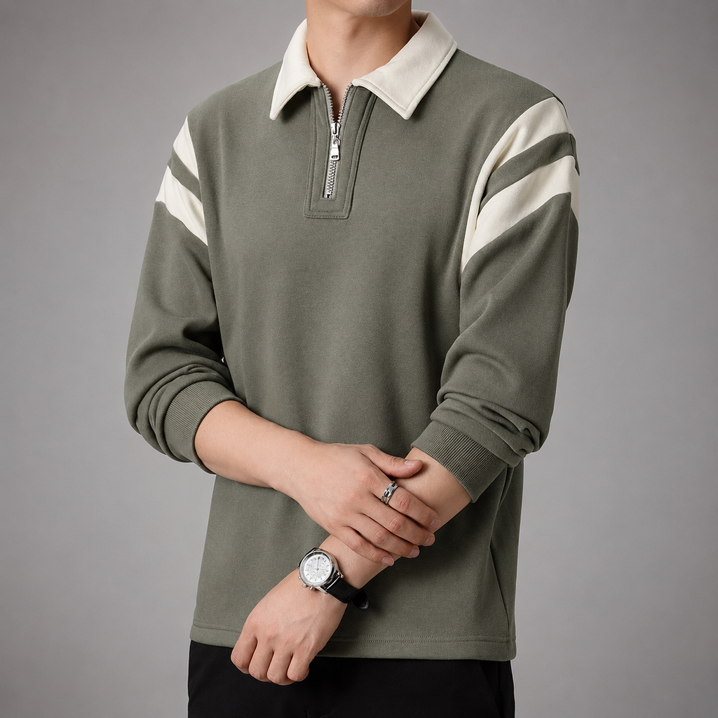 Graham Men's Cotton Blend Quarter Zip Pullover