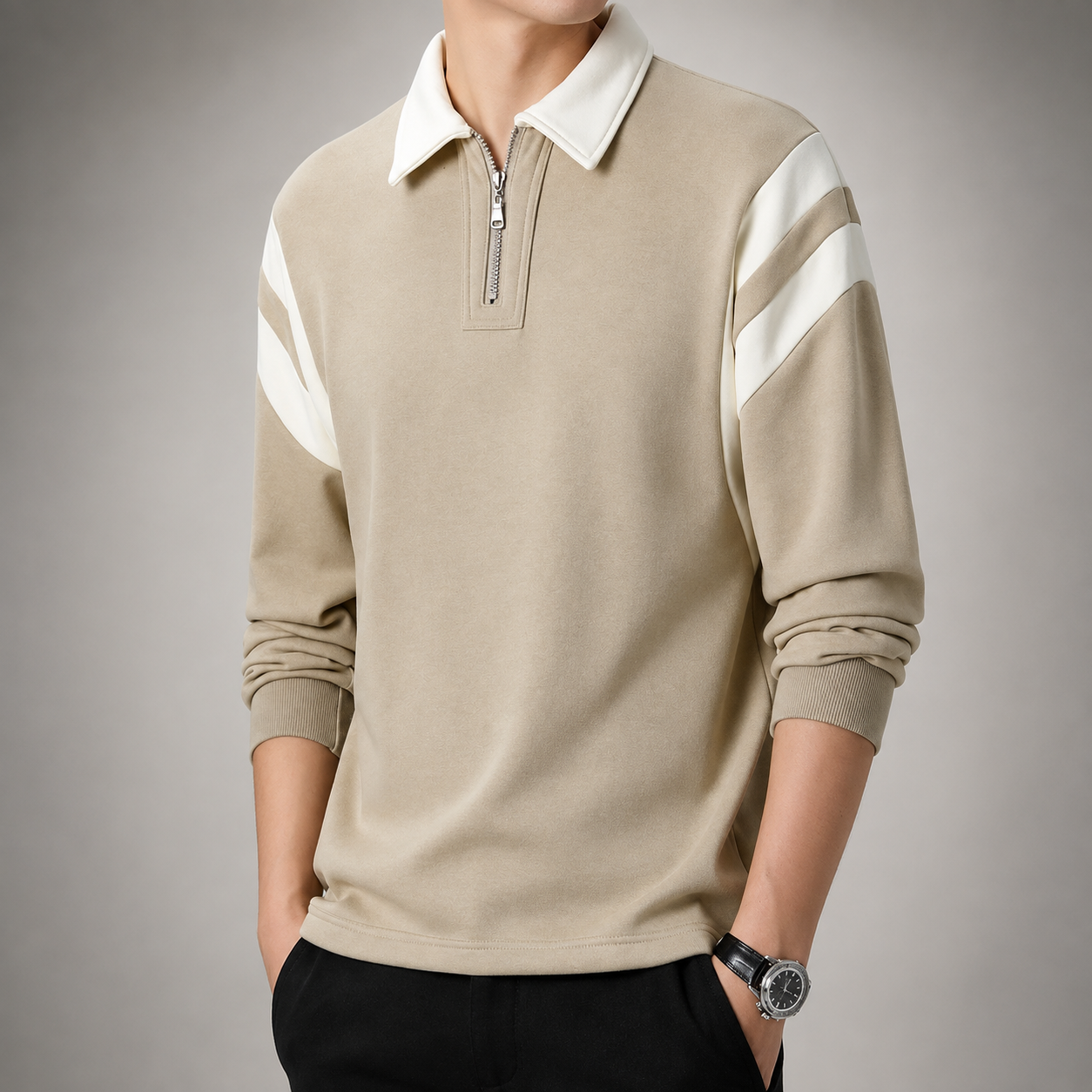 Graham Men's Cotton Blend Quarter Zip Pullover