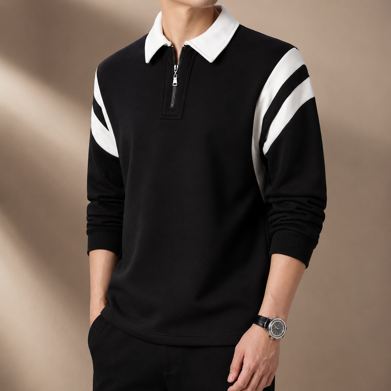 Graham Men's Cotton Blend Quarter Zip Pullover