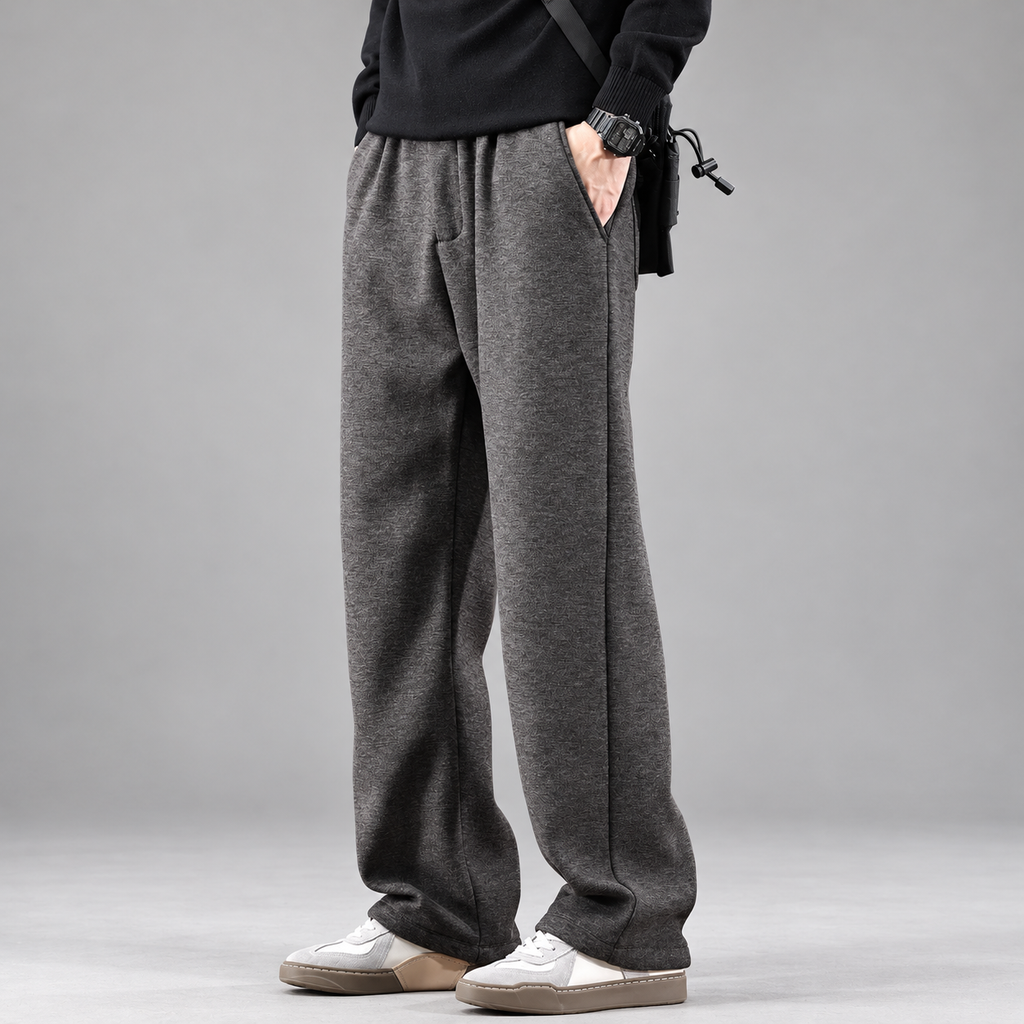 Bastien Men’s Relaxed Straight-Leg Heathered Trousers