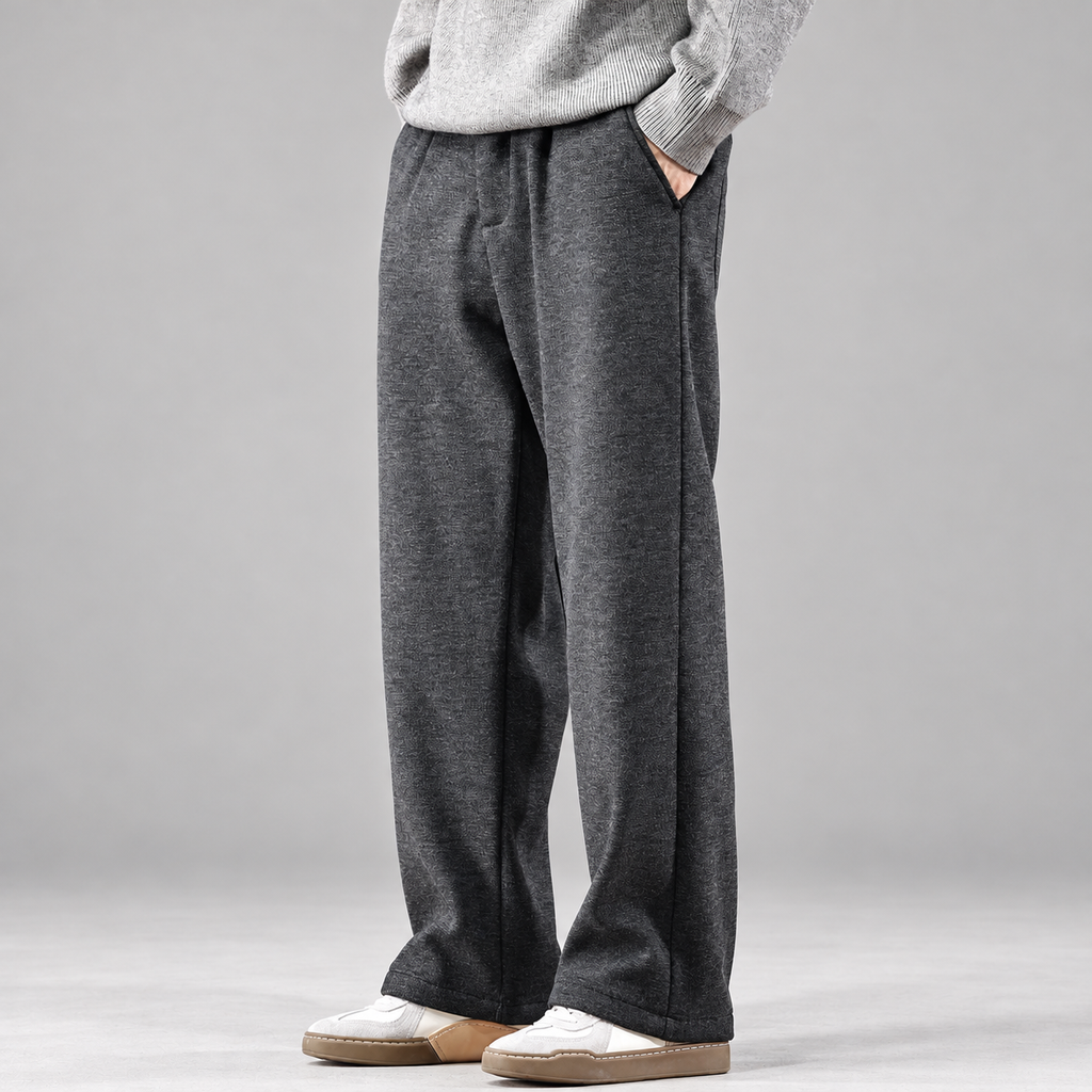 Bastien Men’s Relaxed Straight-Leg Heathered Trousers