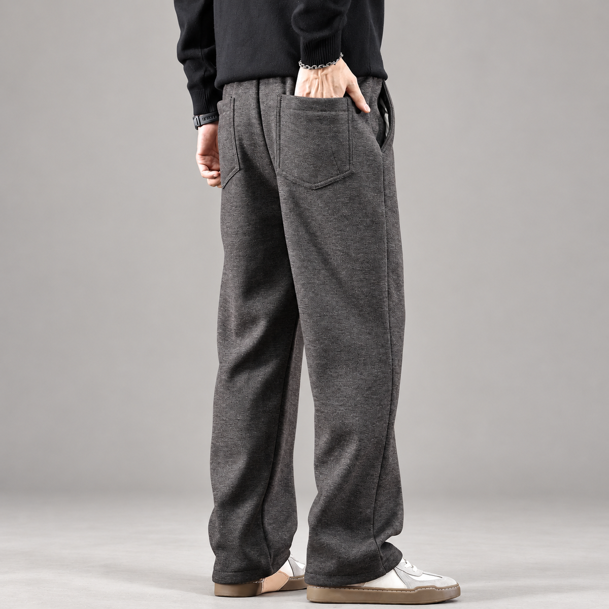 Bastien Men’s Relaxed Straight-Leg Heathered Trousers