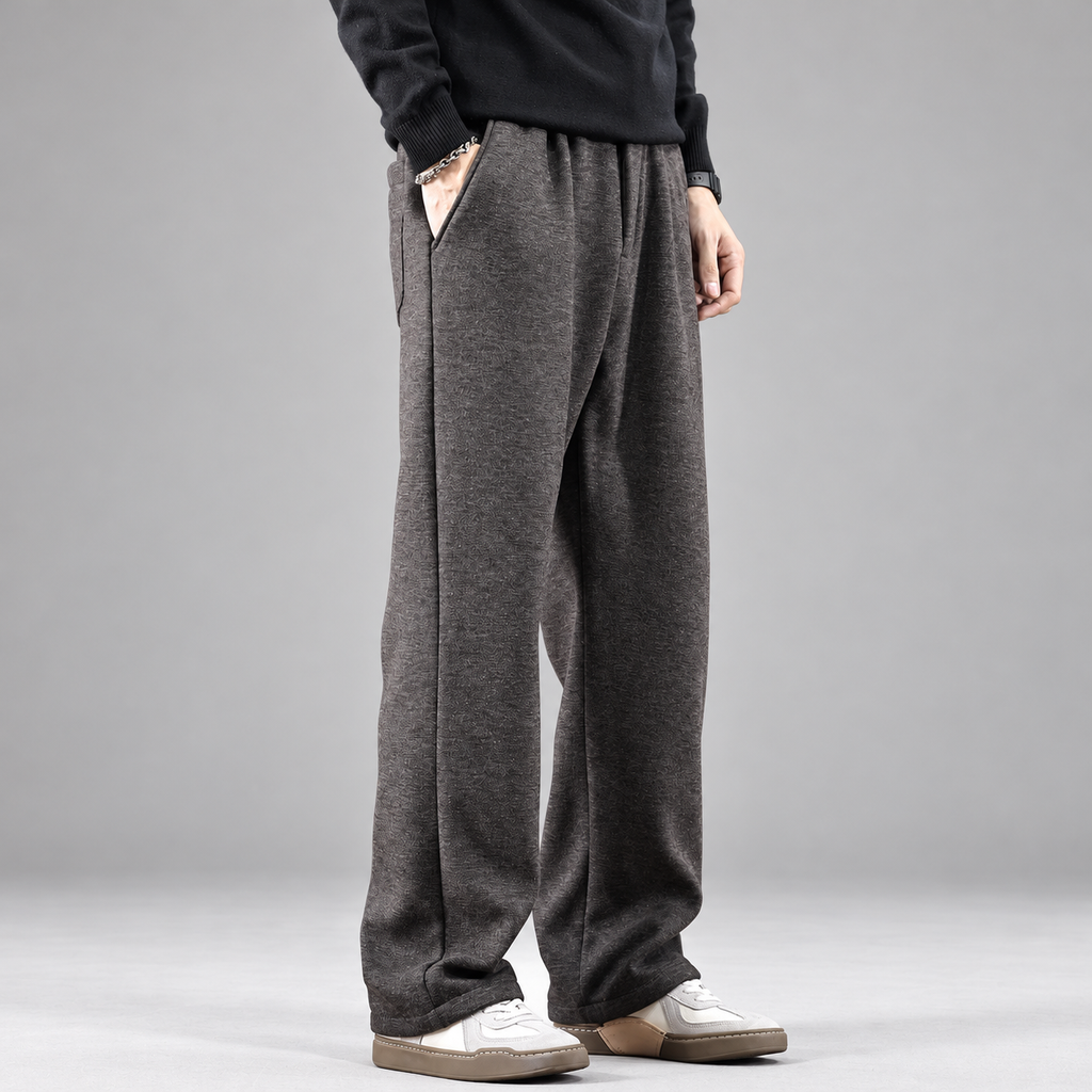 Bastien Men’s Relaxed Straight-Leg Heathered Trousers