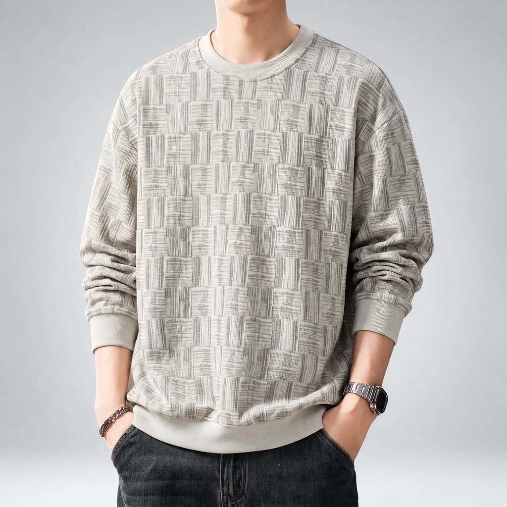Ansel Men's Relaxed Fit Knit Pullover with Ribbed Trim