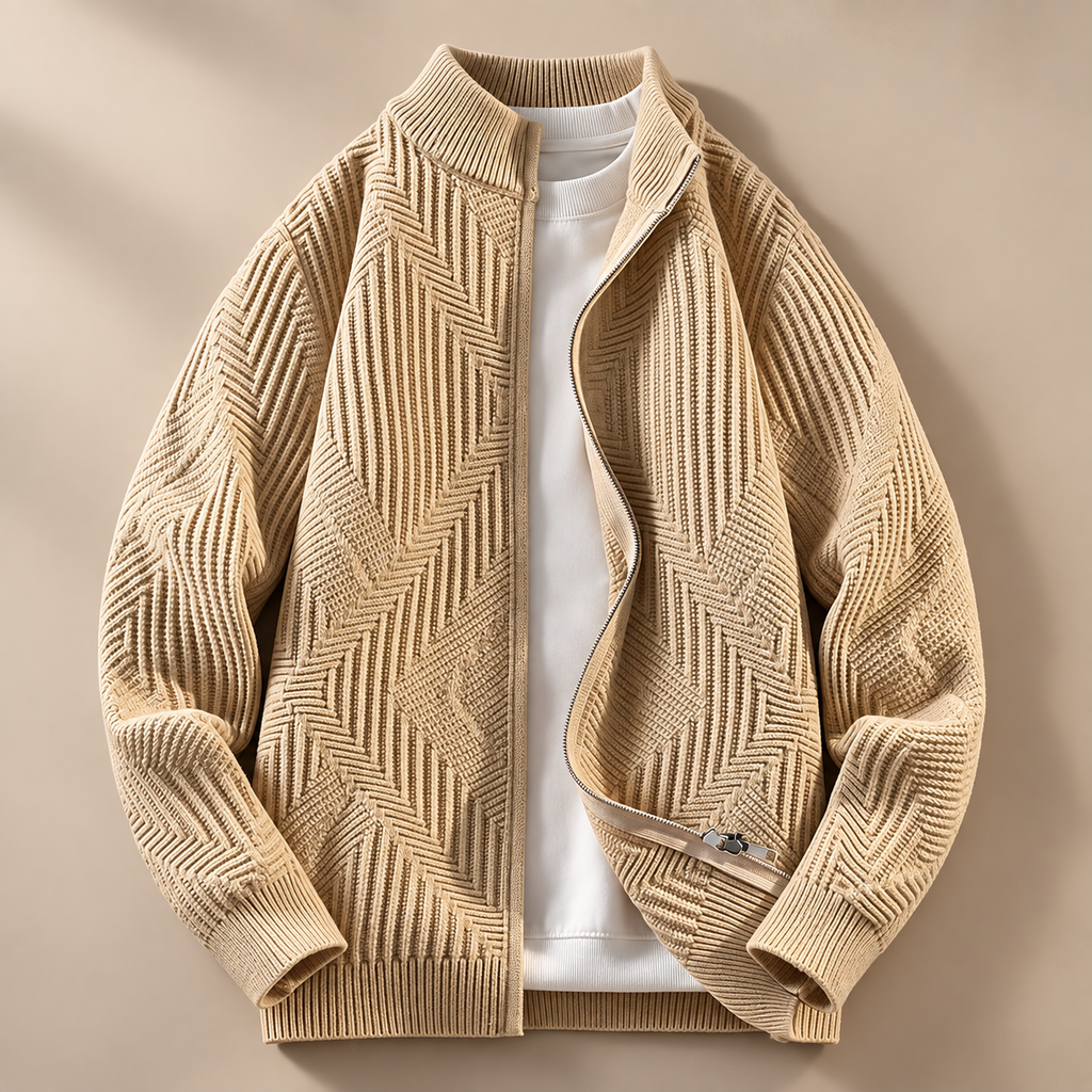 Jacob Textured Zip Front Cardigan