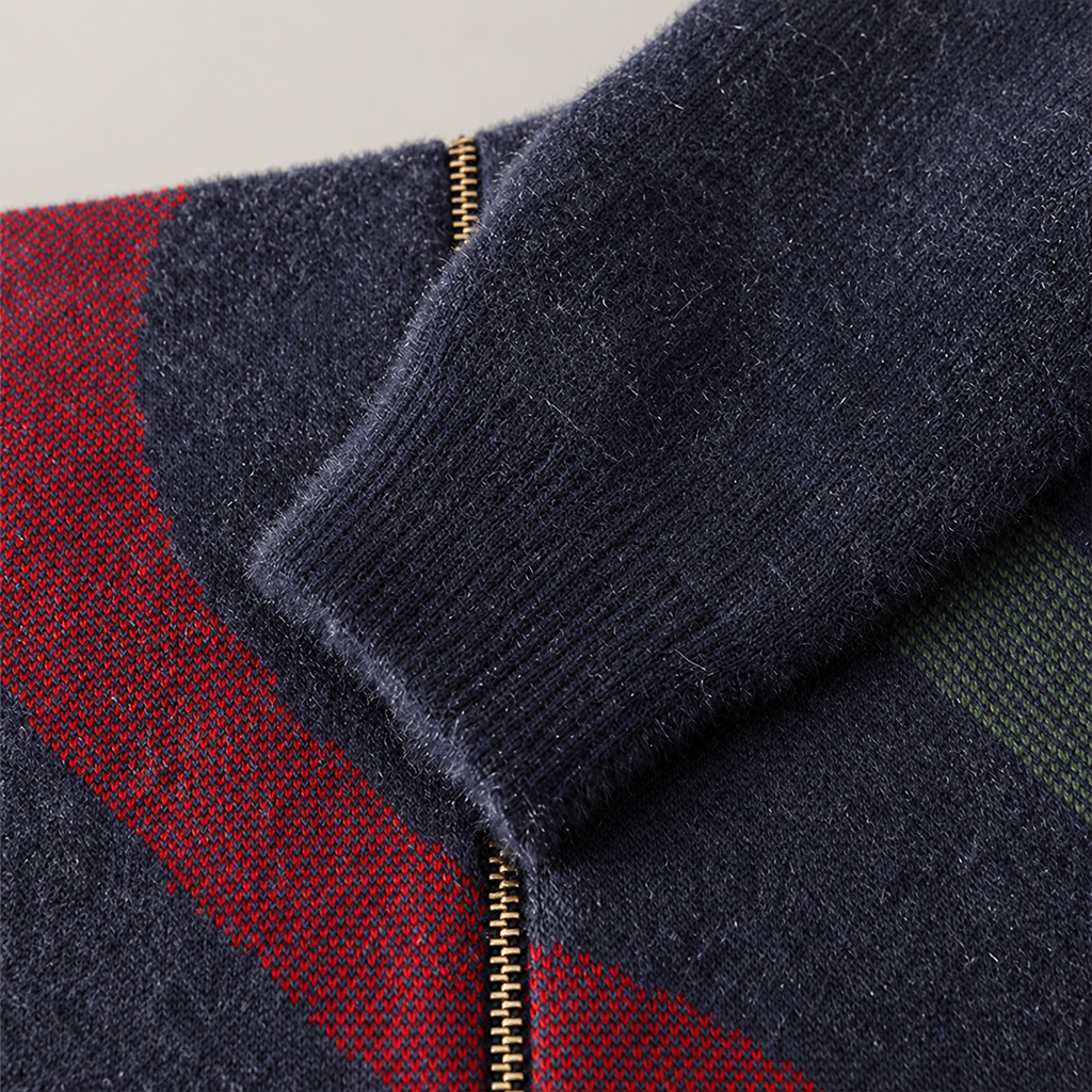 Julian Abstract Pattern Zip Knit Cardigan