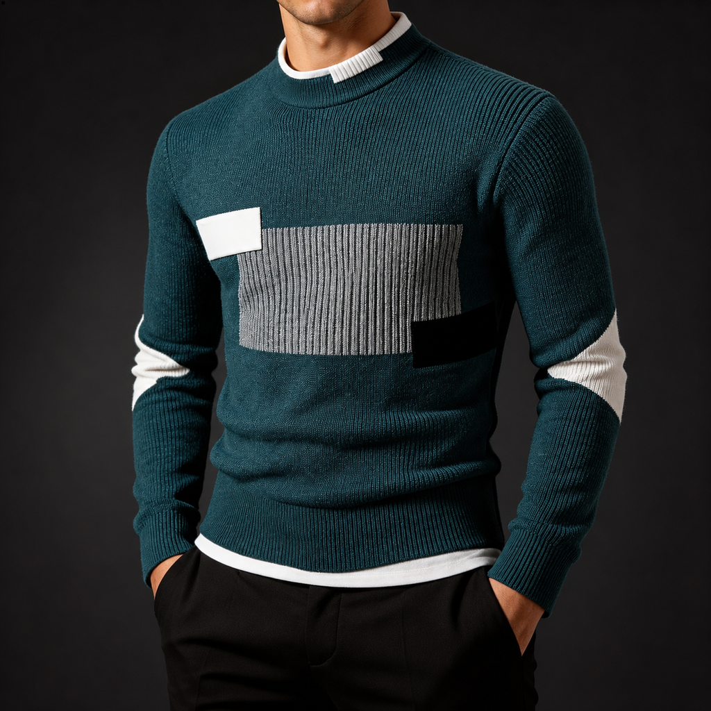 Landon Long Sleeve High Neck Knit Sweater