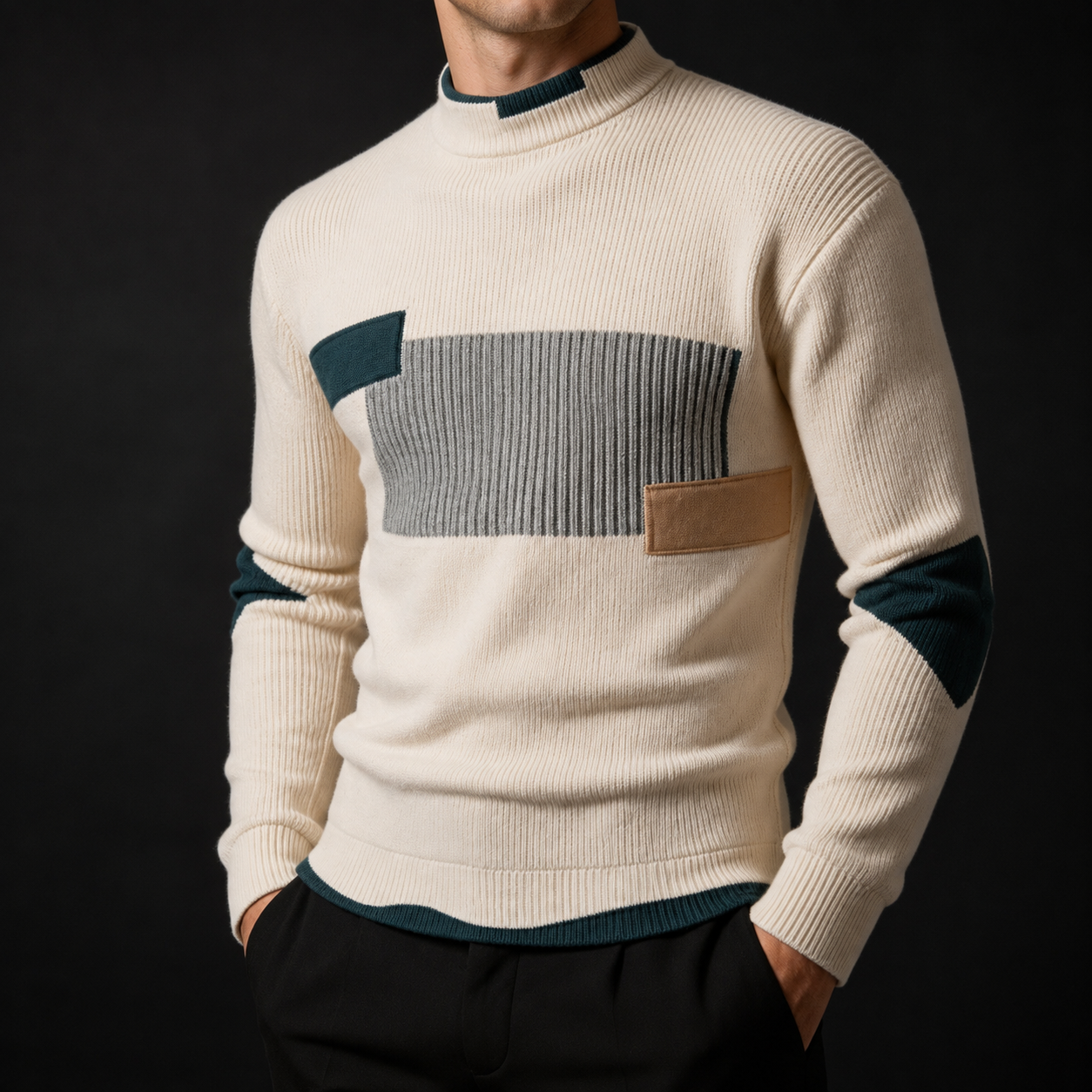 Landon Long Sleeve High Neck Knit Sweater