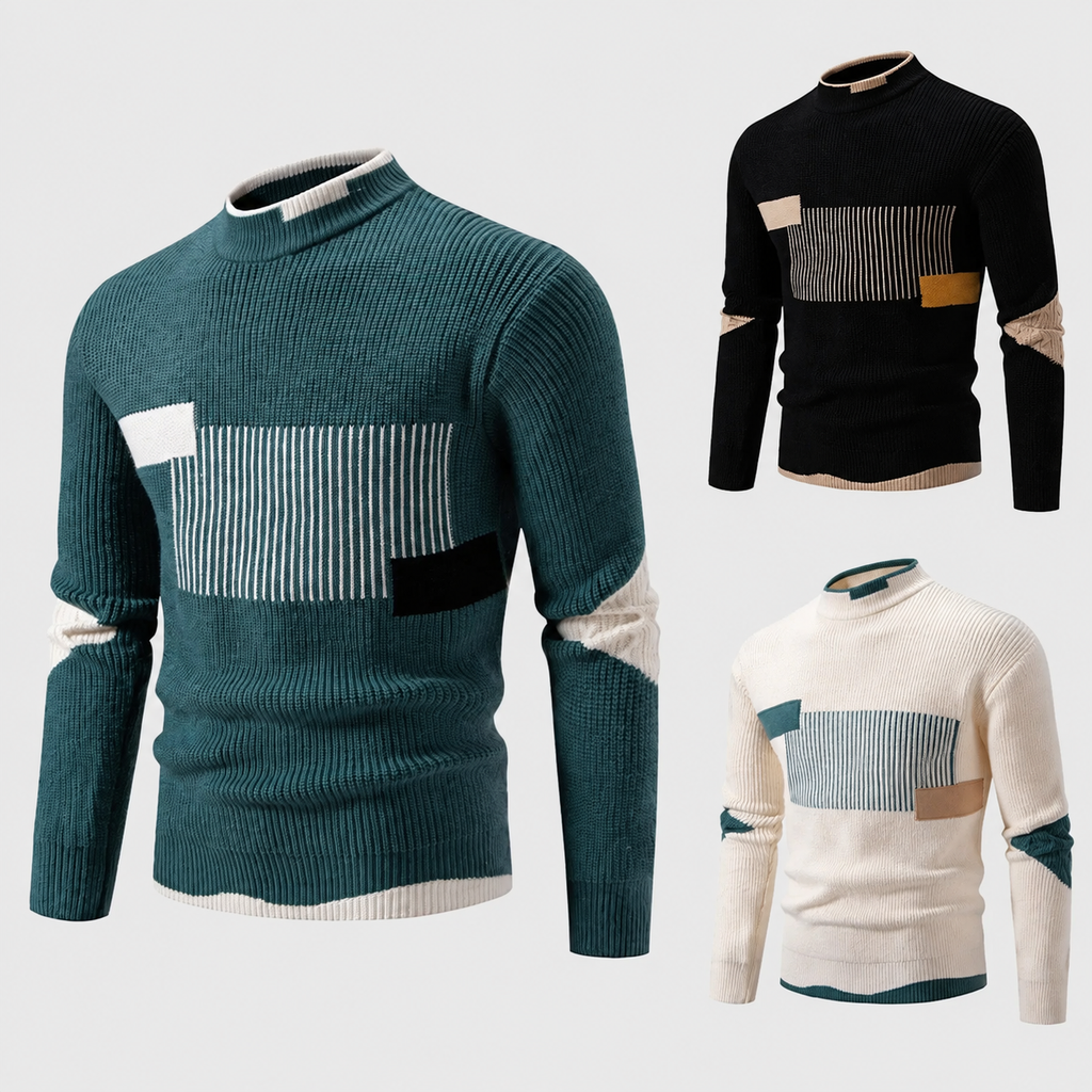 Landon Long Sleeve High Neck Knit Sweater
