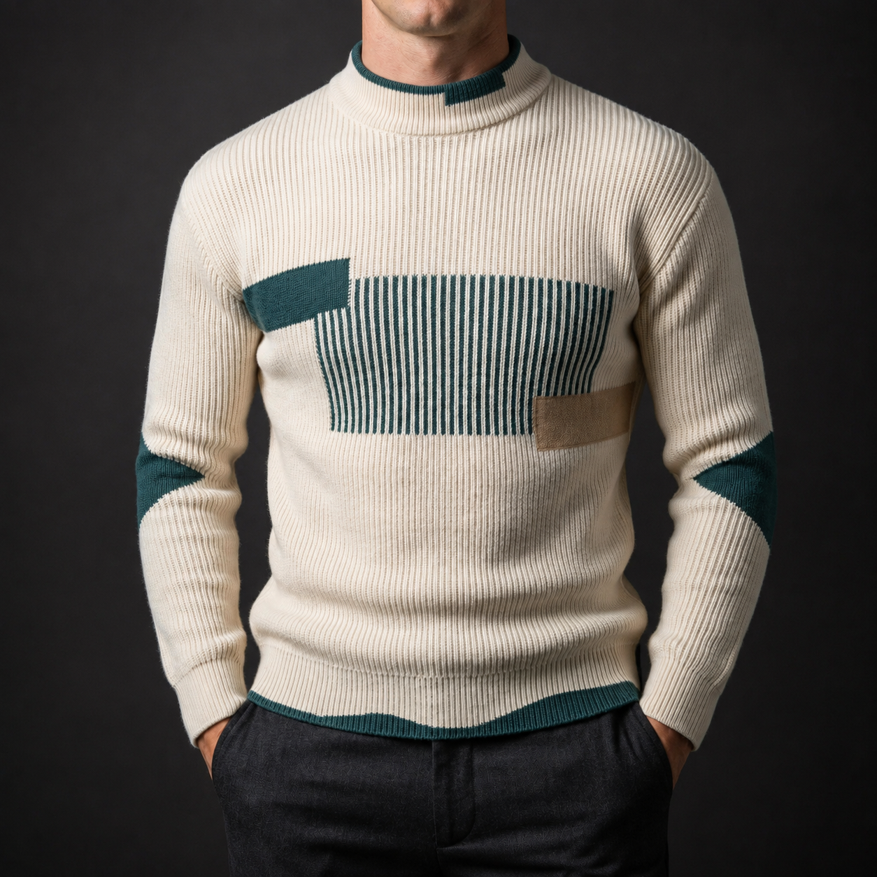 Landon Long Sleeve High Neck Knit Sweater