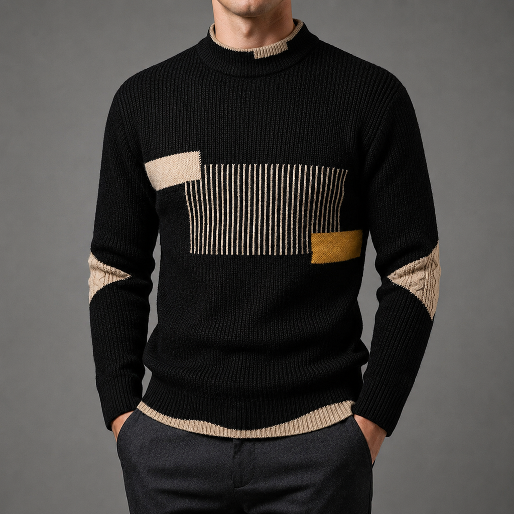 Landon Long Sleeve High Neck Knit Sweater