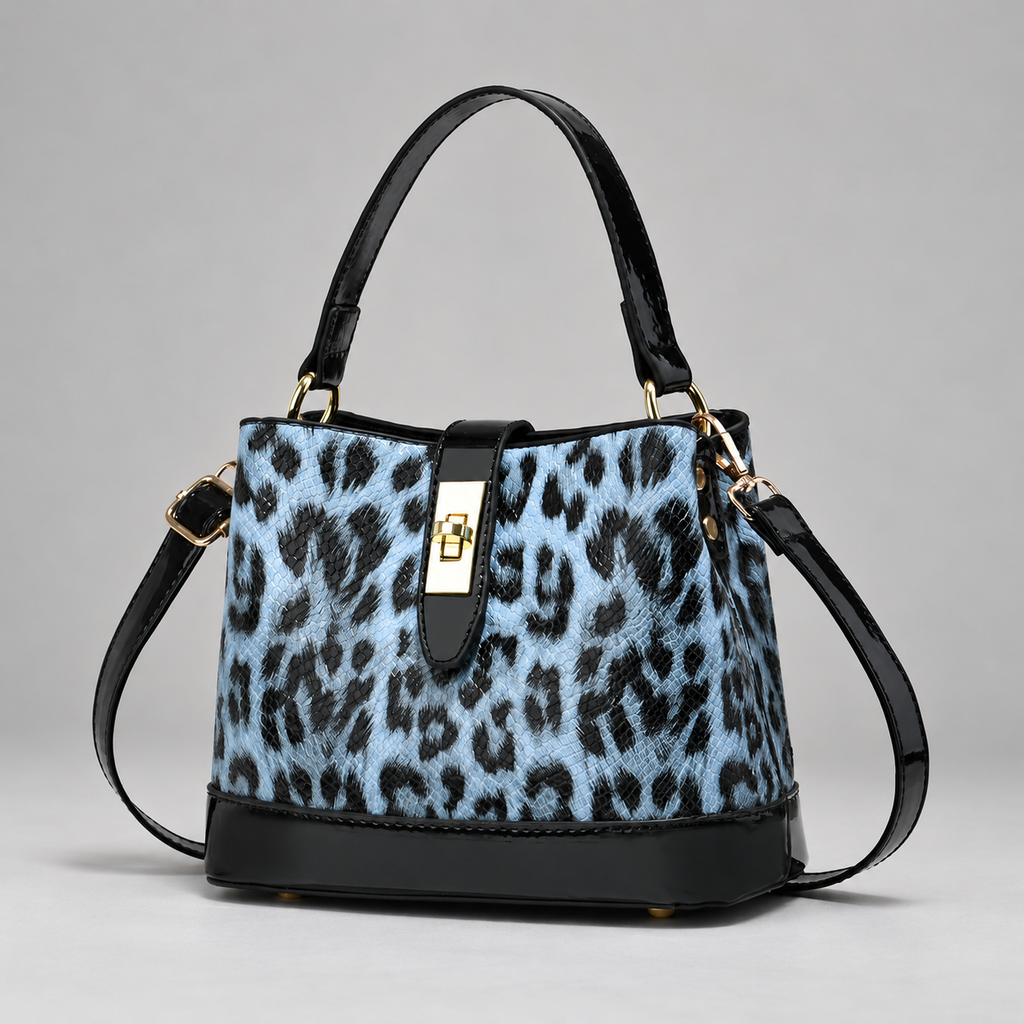 Sidonie Women’s Leopard Print Top Handle Bucket Bag