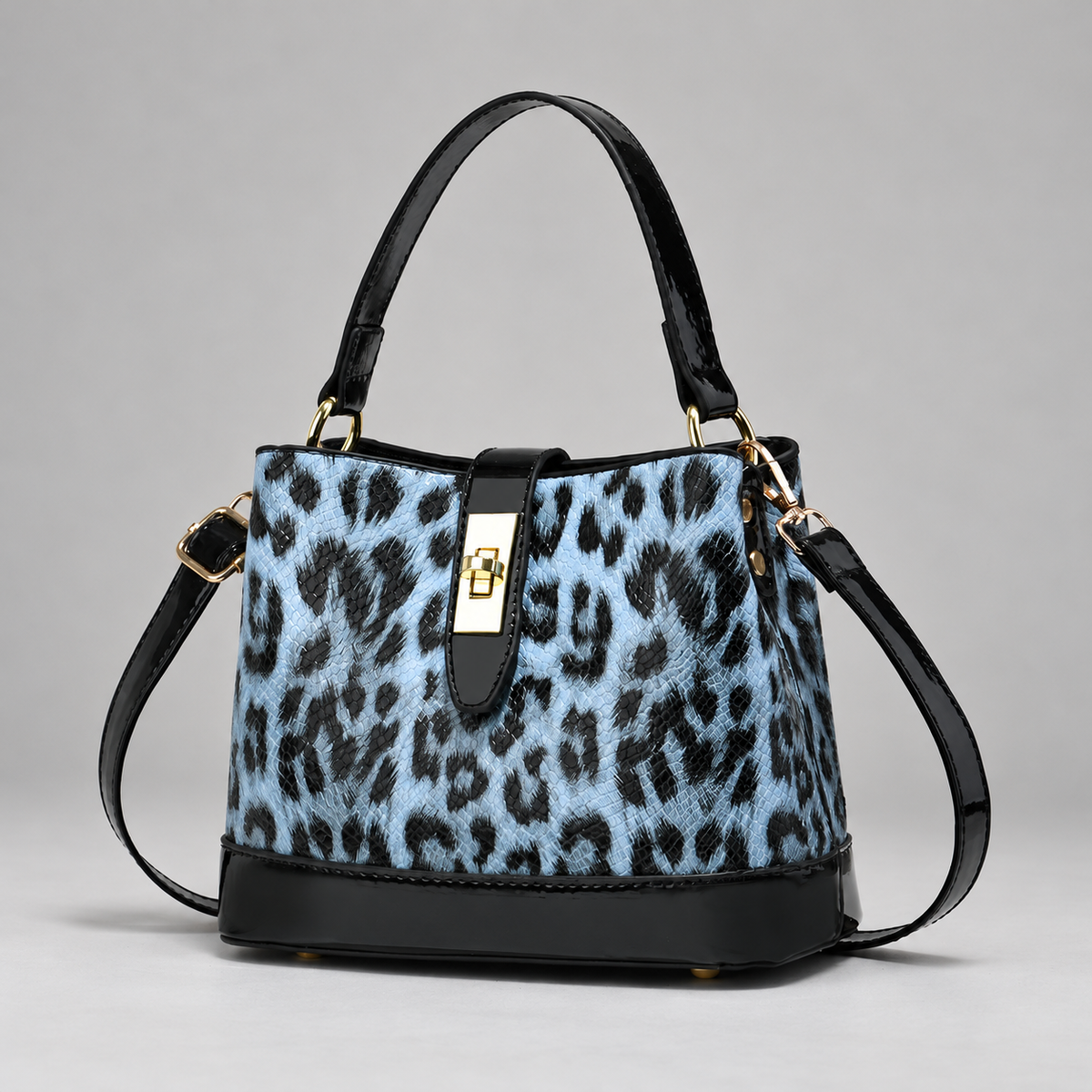Sidonie Women’s Leopard Print Top Handle Bucket Bag