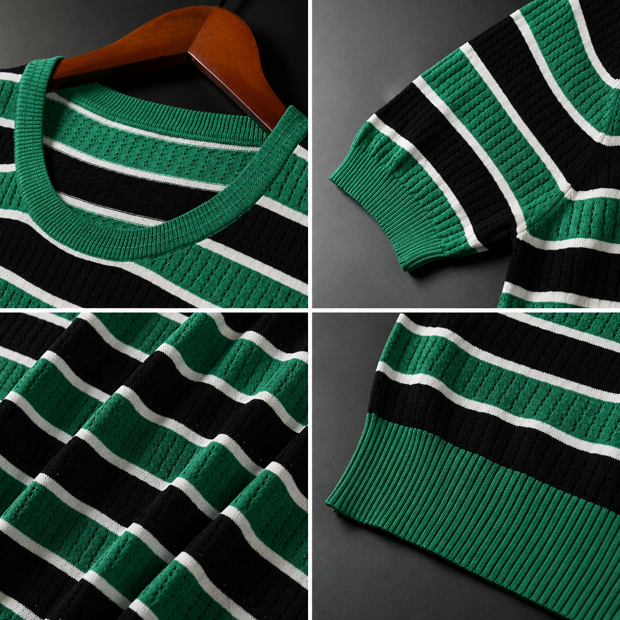 Logan Lightweight  Striped Knit T-Shirt