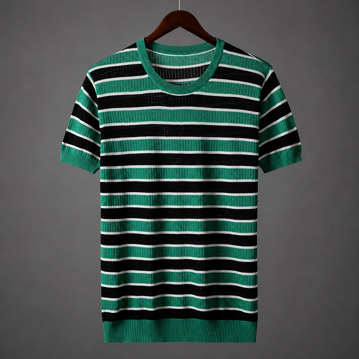 Logan Lightweight  Striped Knit T-Shirt
