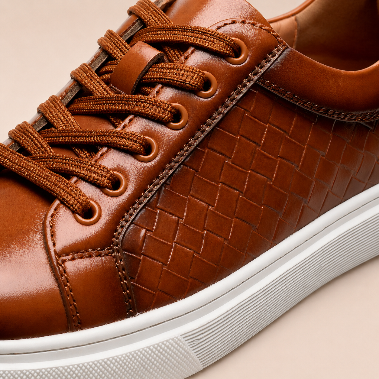 Luca Men’s Quilted Leather Sneakers – Lace-Up Platform Shoes