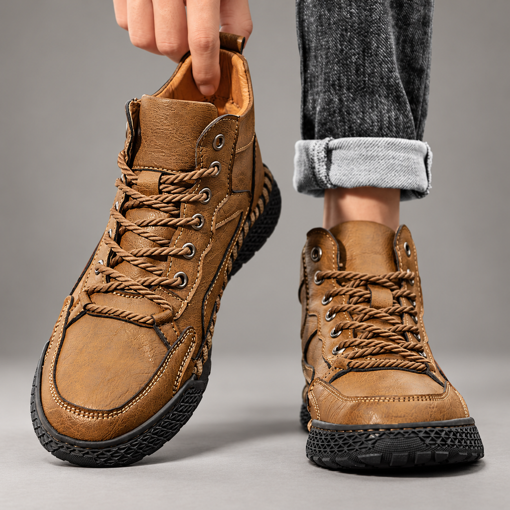 Luca High-Top Lace-Up Casual Boots