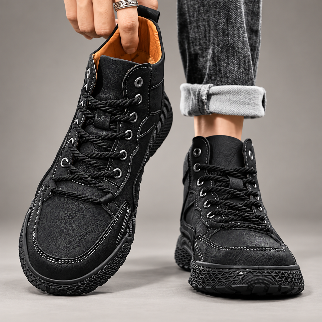 Luca High-Top Lace-Up Casual Boots