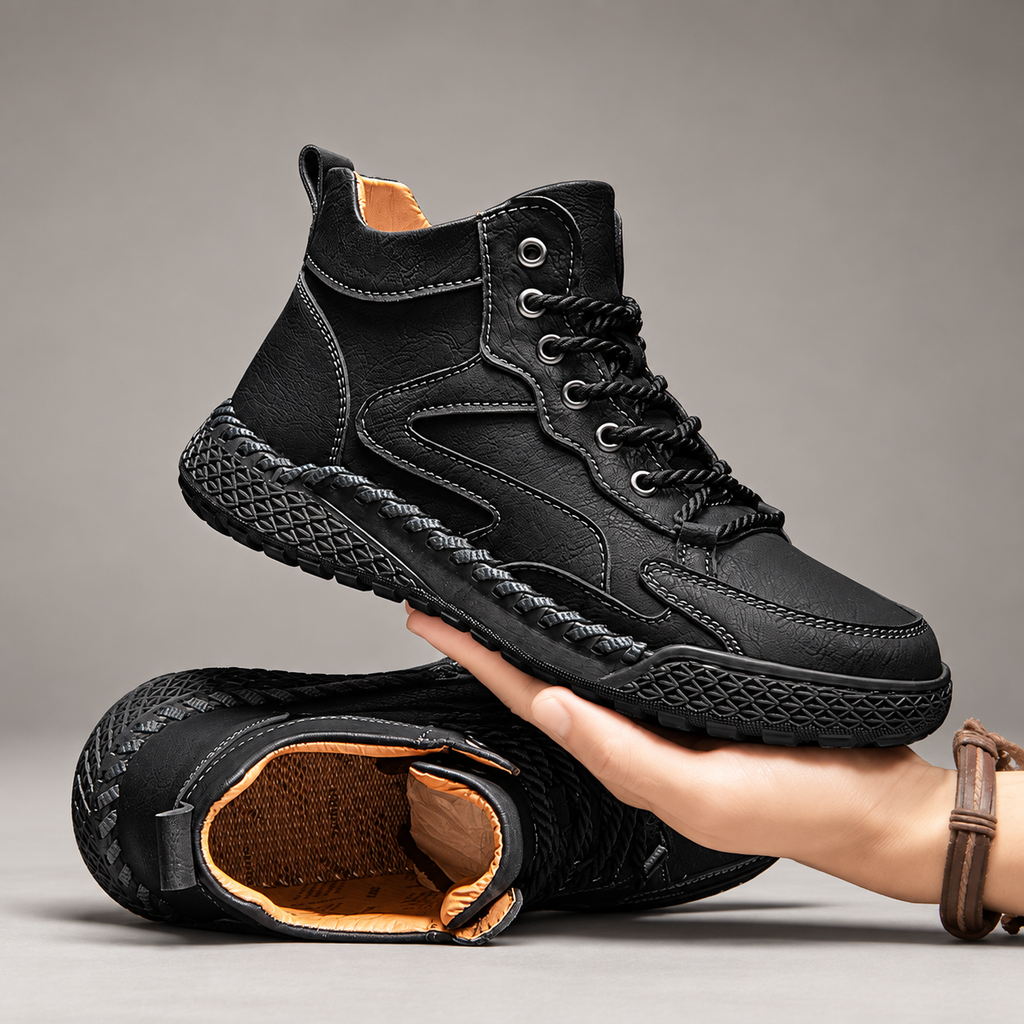 Luca High-Top Lace-Up Casual Boots