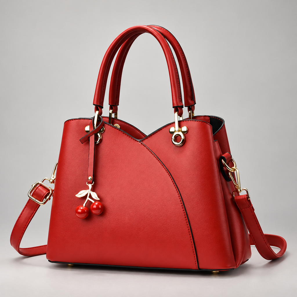 Fiorella Women’s Curved Panel Satchel with Adjustable Shoulder Strap