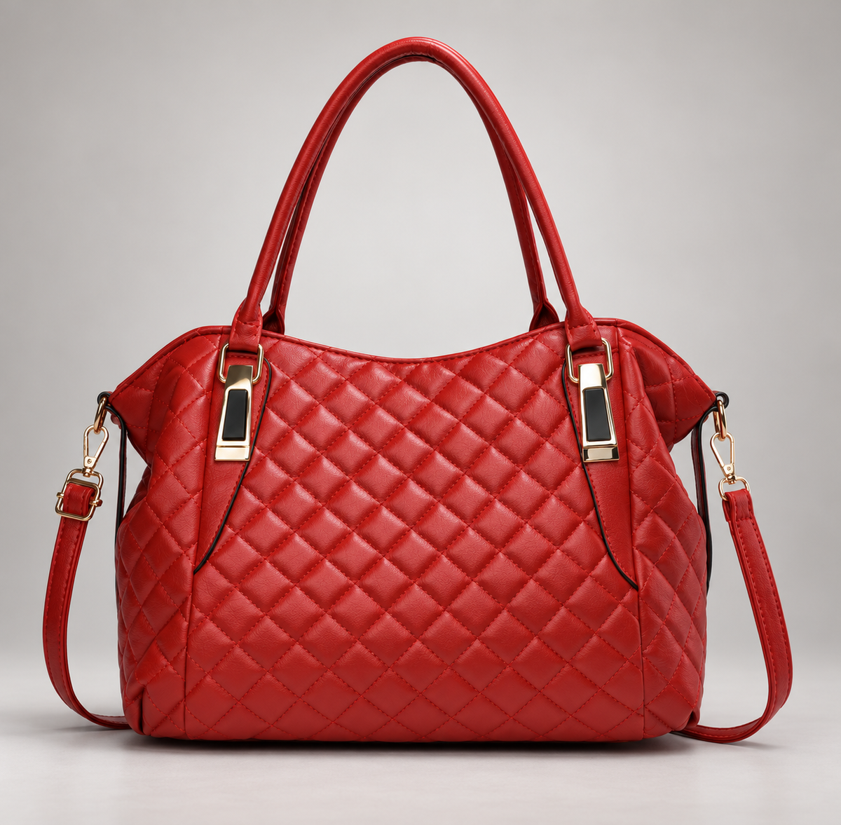 Martha Women’s Diamond Quilted Tote Bag with Shoulder Strap