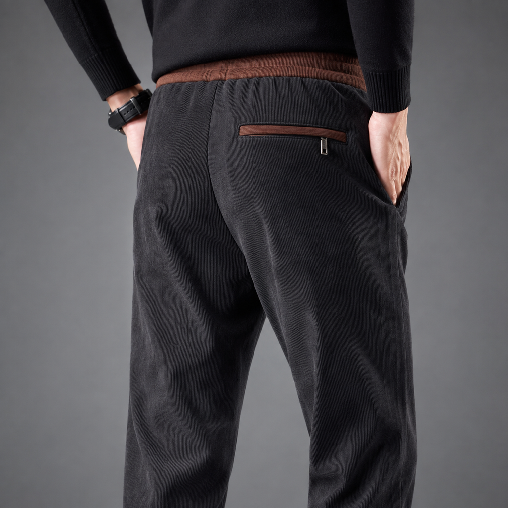 Mason Straight Leg Corduroy Drawstring Pants