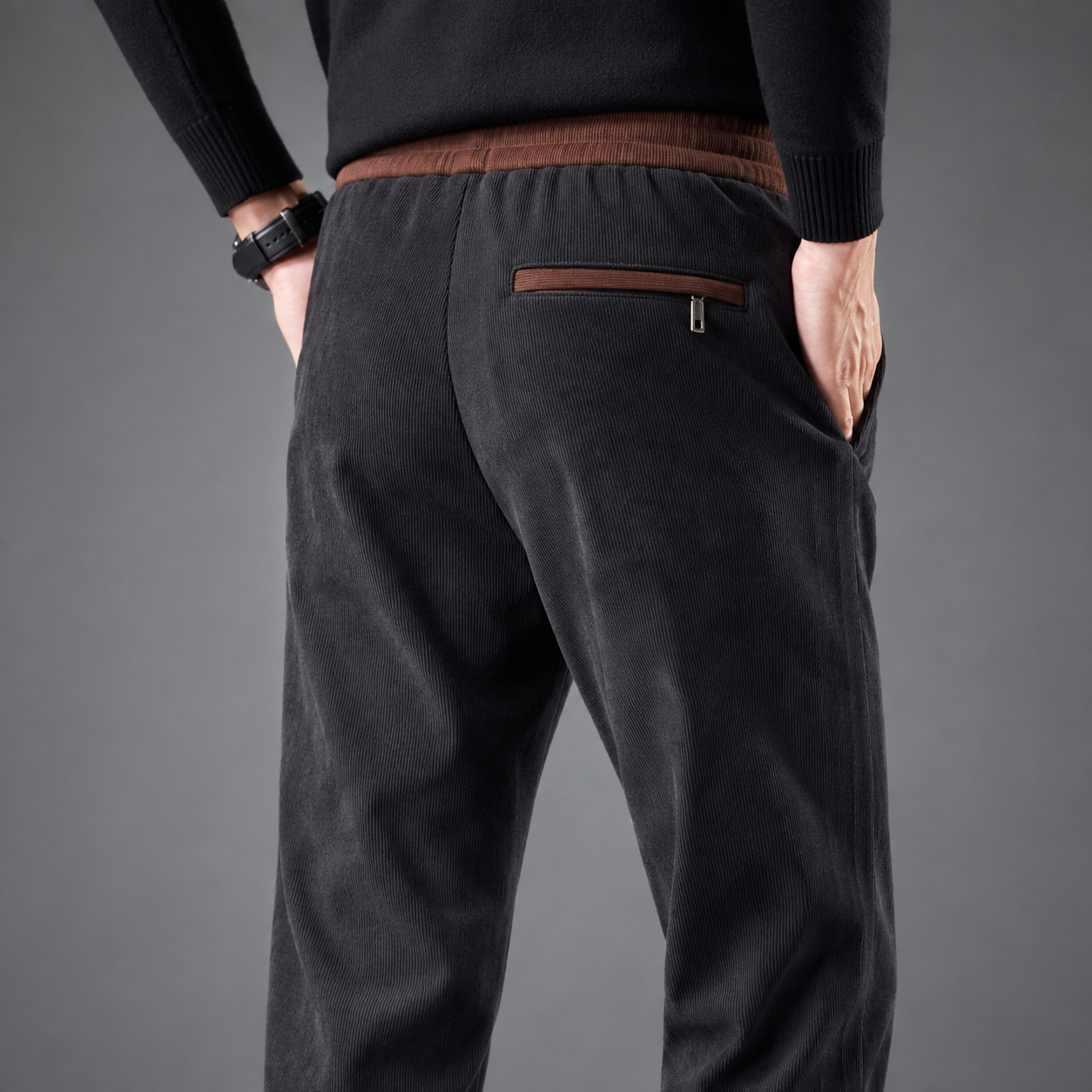 Mason Straight Leg Corduroy Drawstring Pants