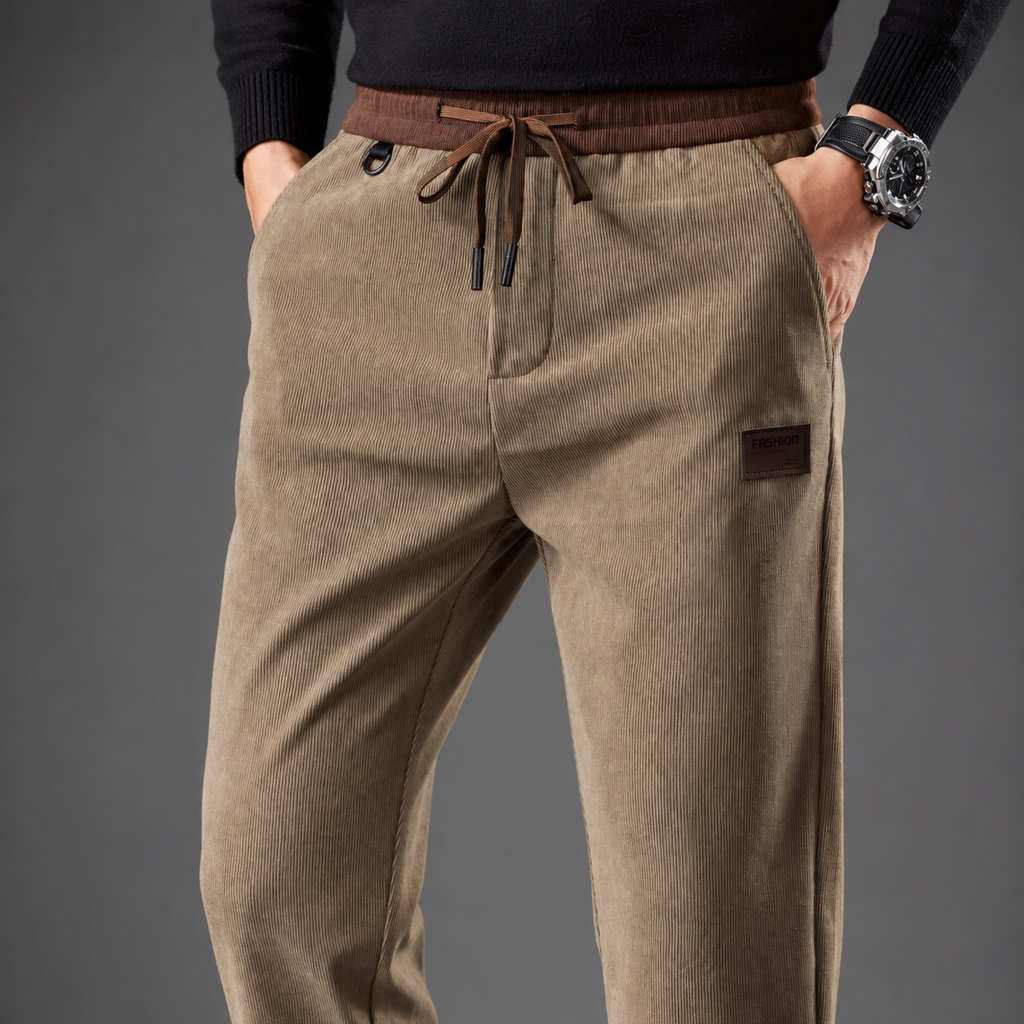 Mason Straight Leg Corduroy Drawstring Pants