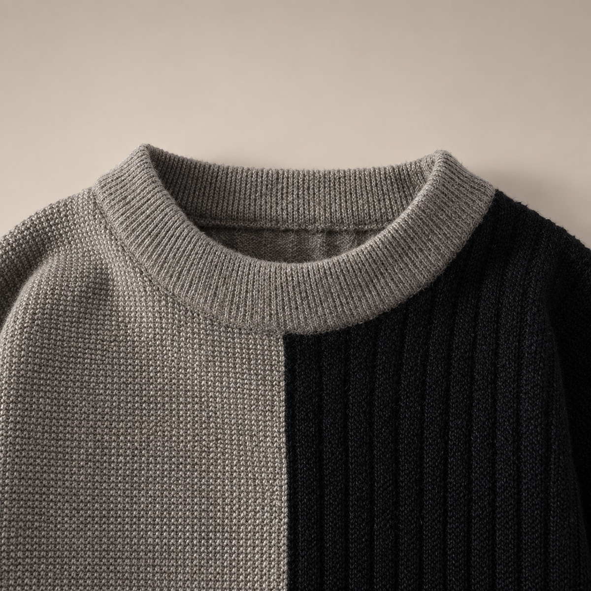 Matteo Colorblock Textured Knit Crewneck Sweater