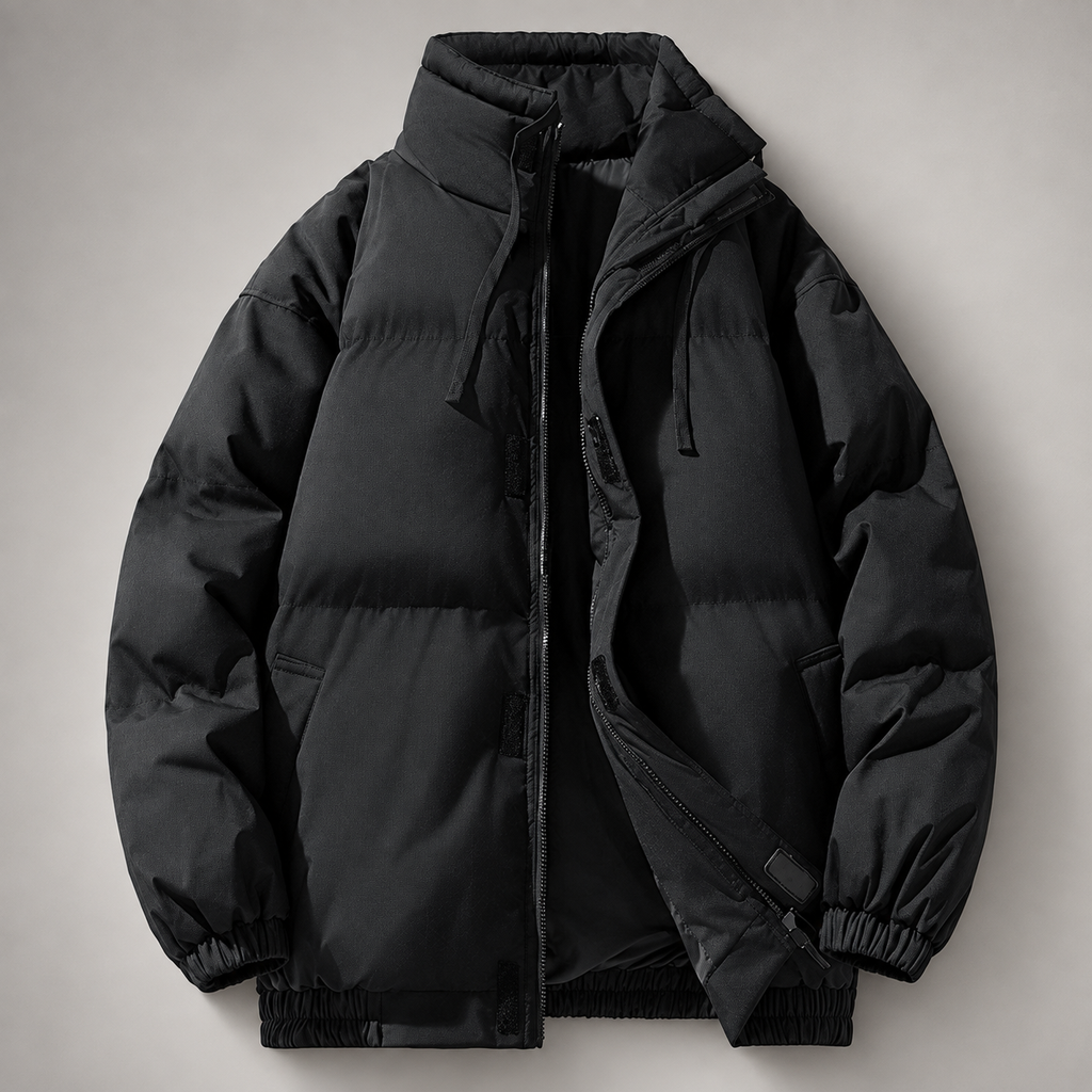 Matteo Hooded Puffer Jacket with Zip Front and Pockets