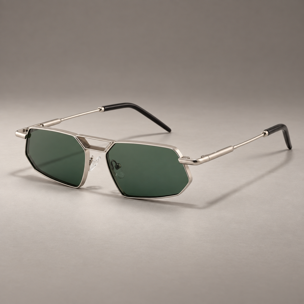 Matteo Geometric Metal Frame Sunglasses
