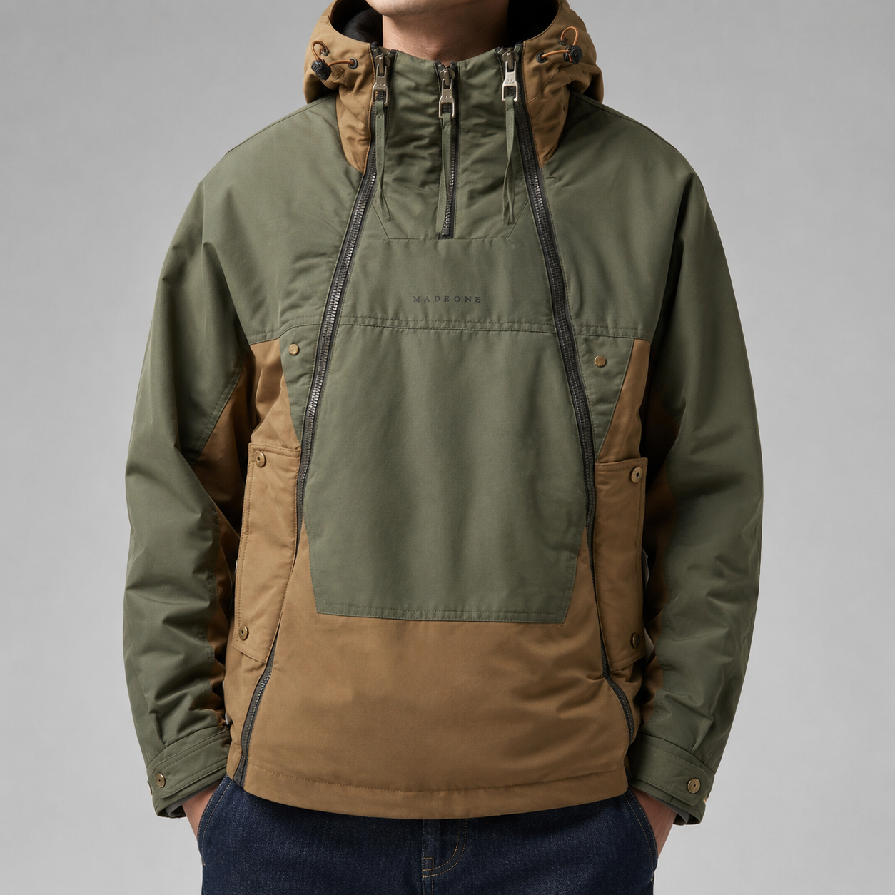 Matteo Men's Double-Zip Utility Jacket – Quilted Lined Color-Block Outerwear
