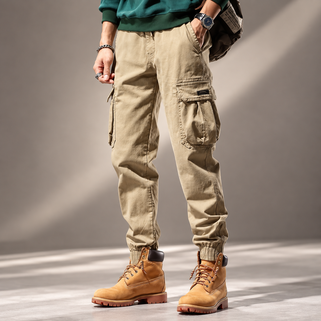 Matteo Multi-Pocket Utility Cargo Jogger Pants