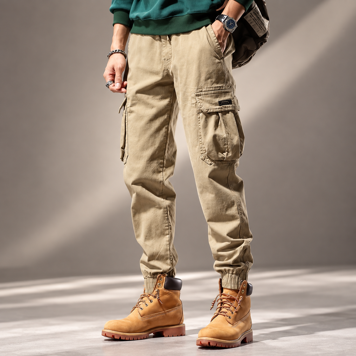 Matteo Multi-Pocket Utility Cargo Jogger Pants