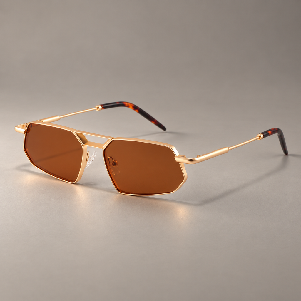 Matteo Geometric Metal Frame Sunglasses