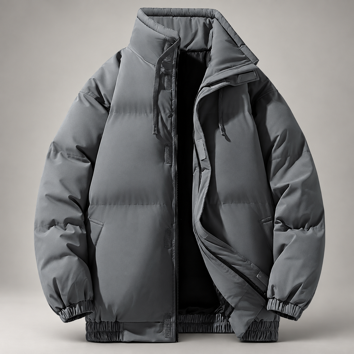 Matteo Hooded Puffer Jacket with Zip Front and Pockets