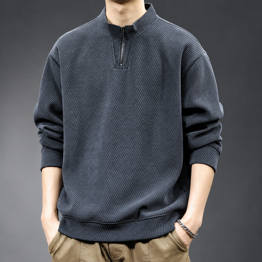 Matteo Men's Textured Quarter-Zip Pullover Sweater