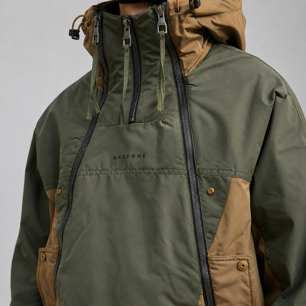 Matteo Men's Double-Zip Utility Jacket – Quilted Lined Color-Block Outerwear