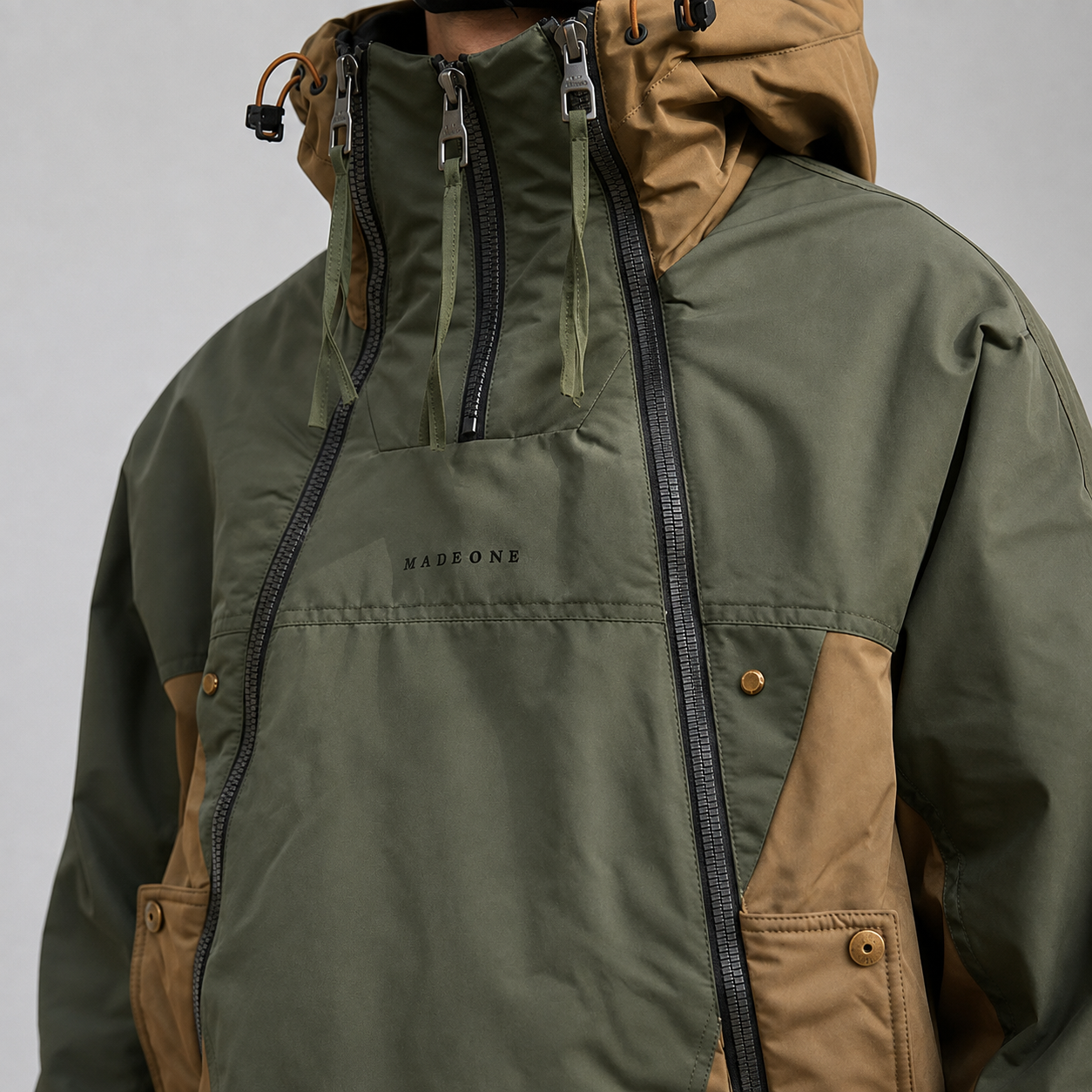 Matteo Men's Double-Zip Utility Jacket – Quilted Lined Color-Block Outerwear
