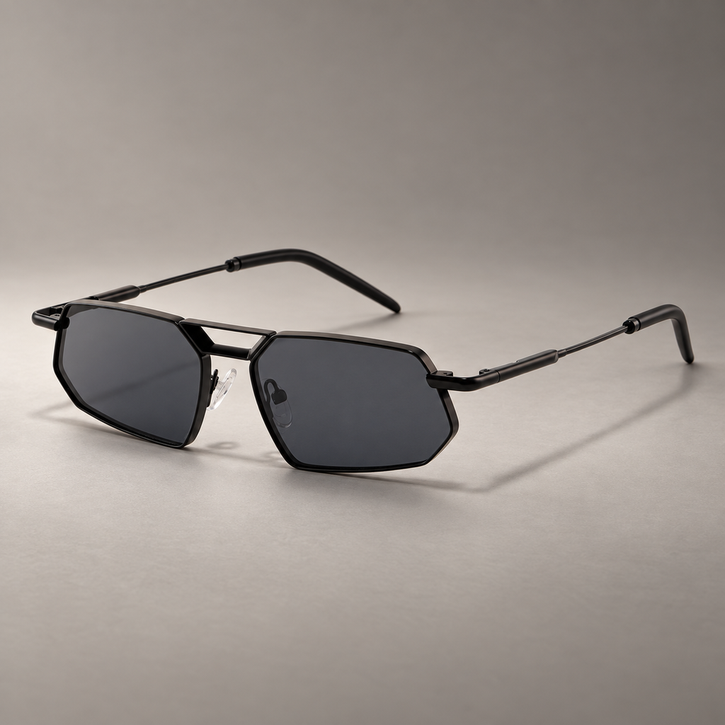 Matteo Geometric Metal Frame Sunglasses