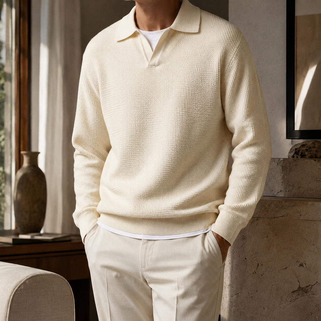 Matteo Structured Collar Knit Sweater for Men