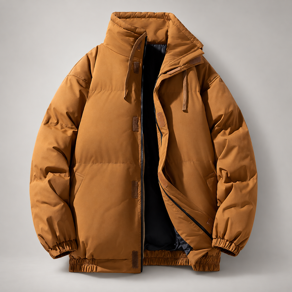 Matteo Hooded Puffer Jacket with Zip Front and Pockets