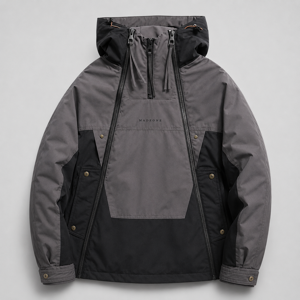 Matteo Men's Double-Zip Utility Jacket – Quilted Lined Color-Block Outerwear