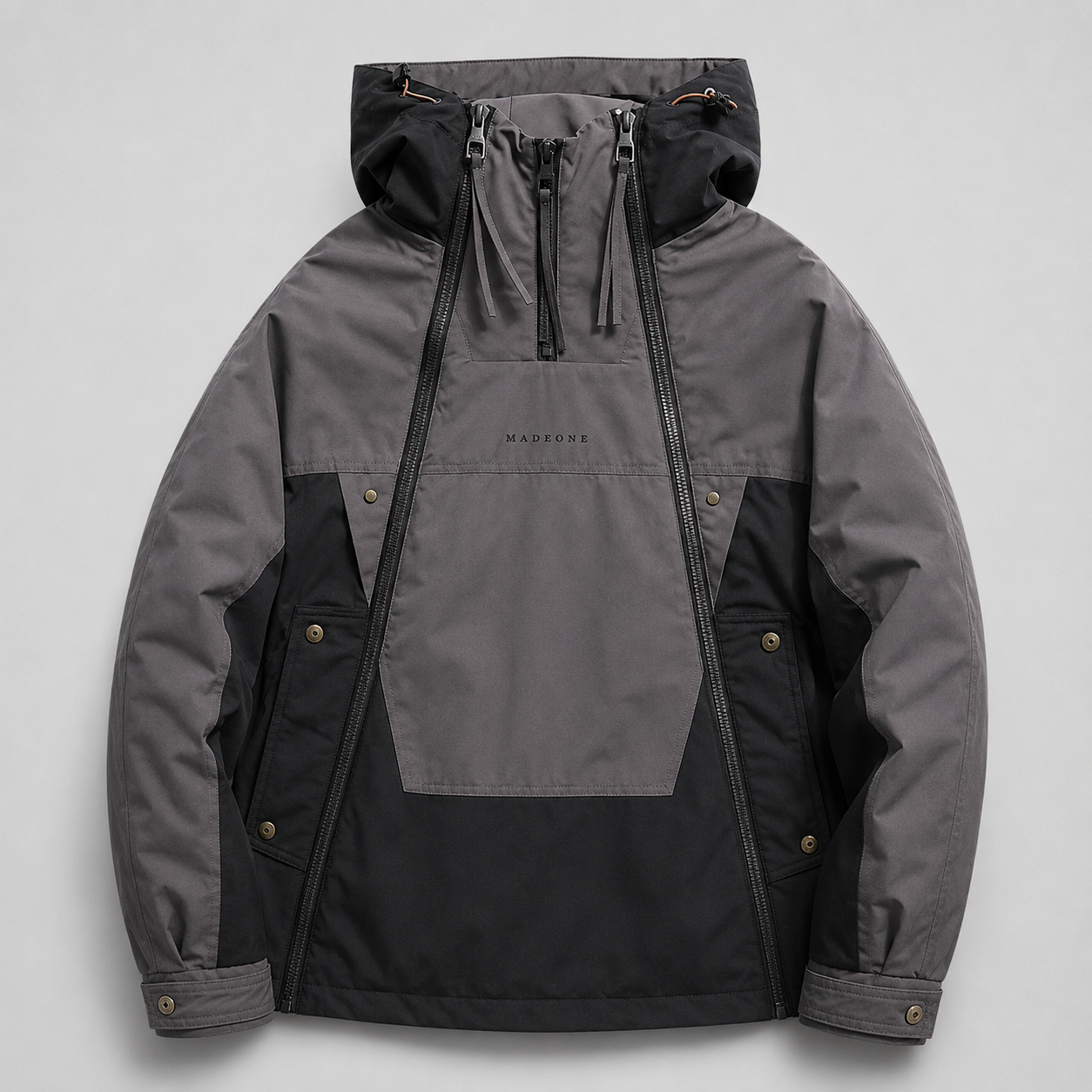 Matteo Men's Double-Zip Utility Jacket – Quilted Lined Color-Block Outerwear