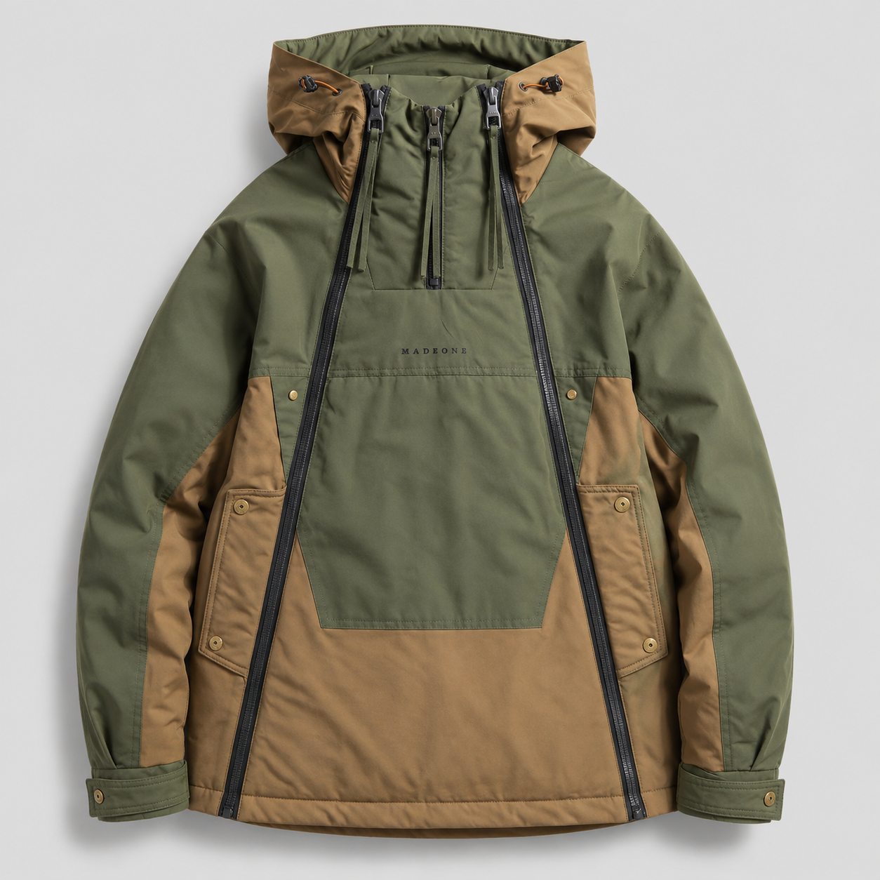 Matteo Men's Double-Zip Utility Jacket – Quilted Lined Color-Block Outerwear